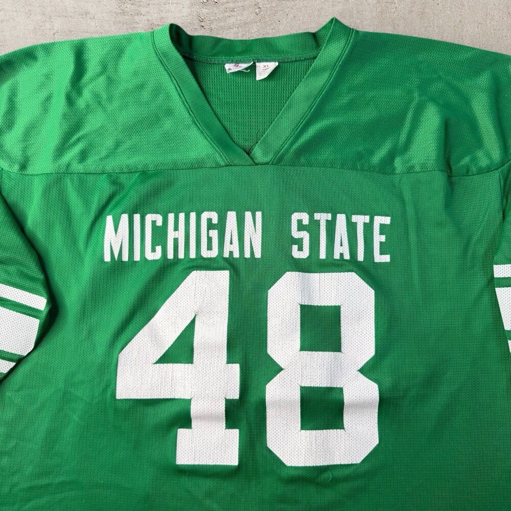 Vintage Michigan State Spartans Football Jersey Men’s XL Melville Green 90s USA
